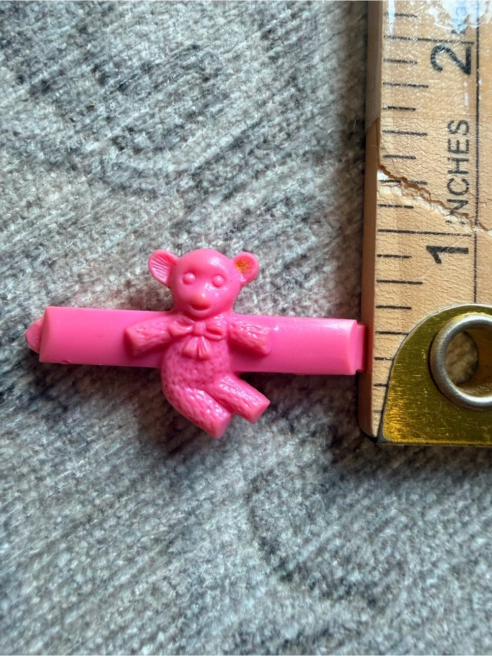 Vintage Pink Teddy Bear Hair Clip for Kids. Mine from the 80’s. Retro fun